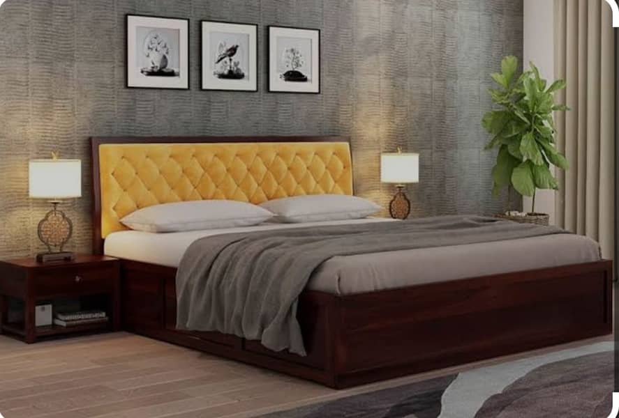 Bed Set - King Size Bed - Double Bed - Solid Bed - Wooden Bed Set 4