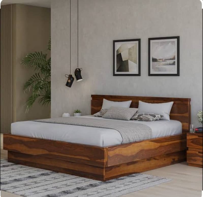 Bed Set - King Size Bed - Double Bed - Solid Bed - Wooden Bed Set 9