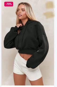 hooded crop sweatshirt