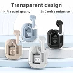 Air 39 Wireless Transparent Earbuds - Gaming, Super Bass, LED Display