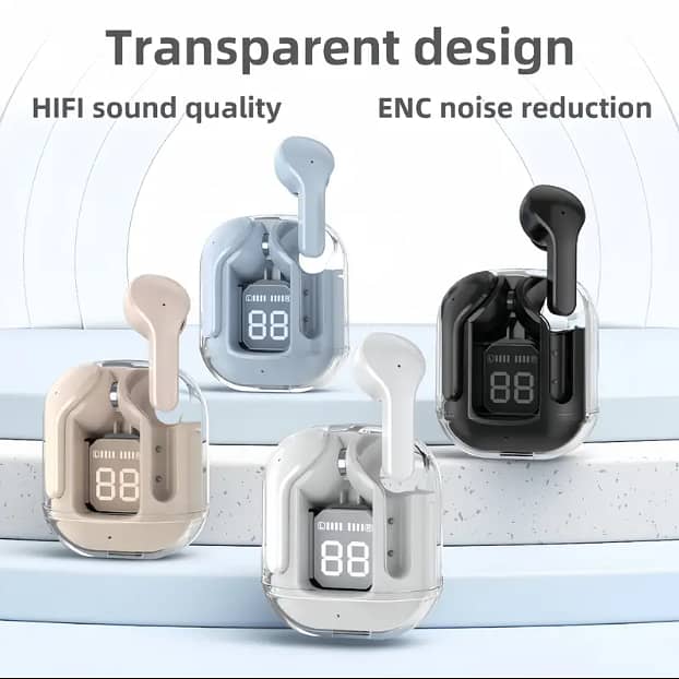 Air 39 Wireless Transparent Earbuds - Gaming, Super Bass, LED Display 0