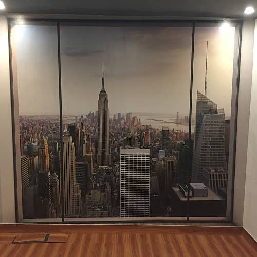 Wall branding / Roller Blinds window blind / Wooden Floor vinyl floor 12