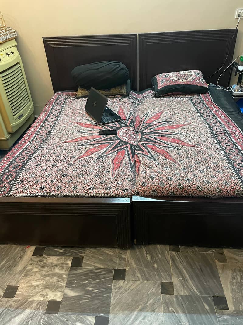 Two Single Beds For Sale Without Mattress 0