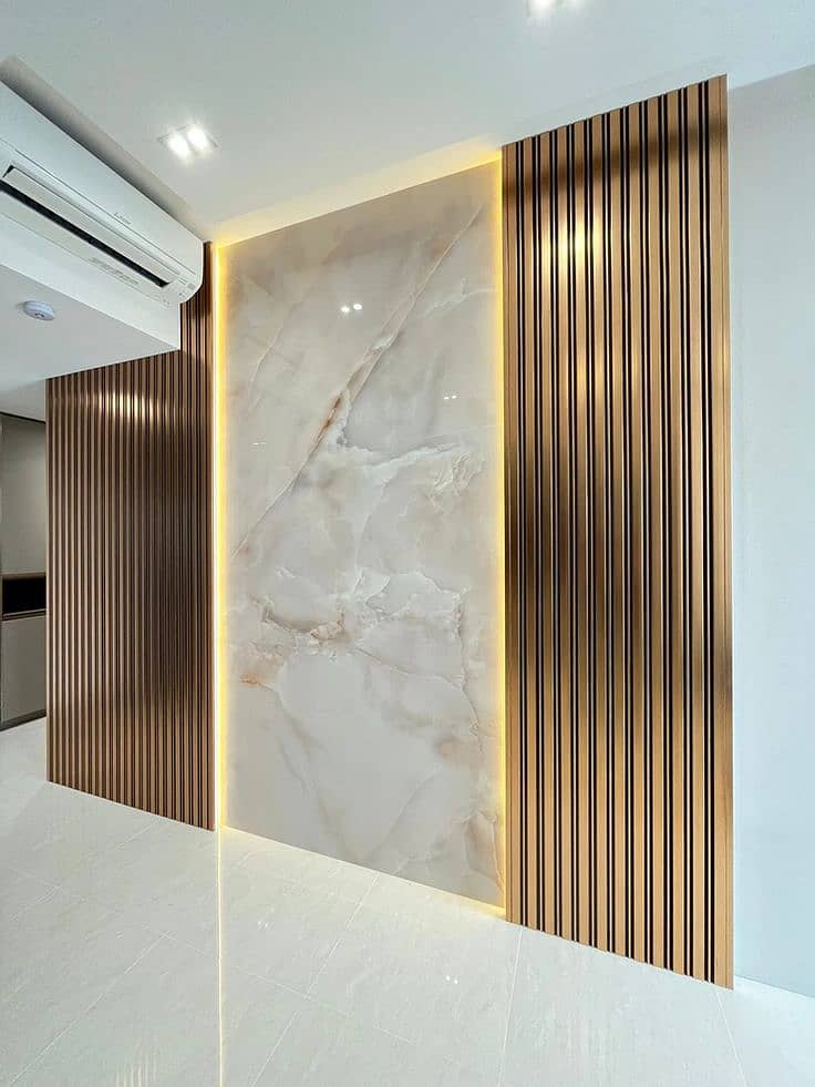 Pvc wall panel - Wpc wallpanel - Media wall - Fluted panel- Hard panel 10