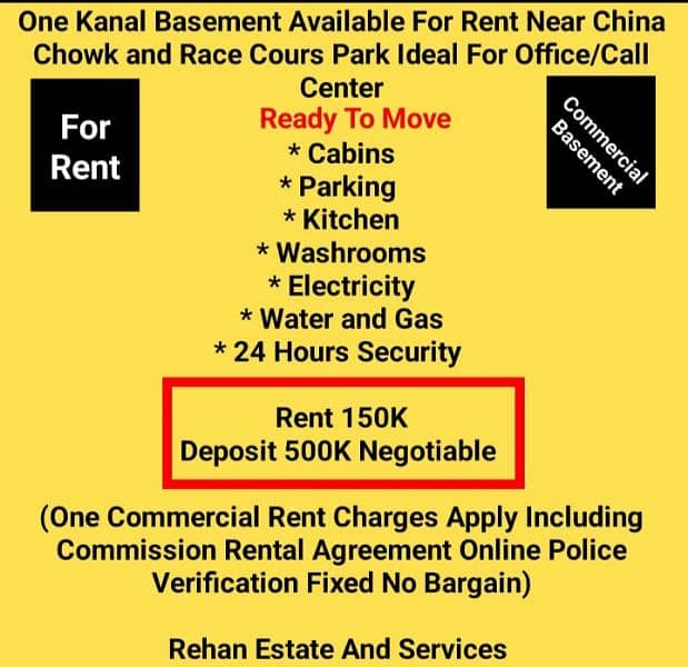 One Kanal Basement Available For Rent Near Mall Road Governor House 0