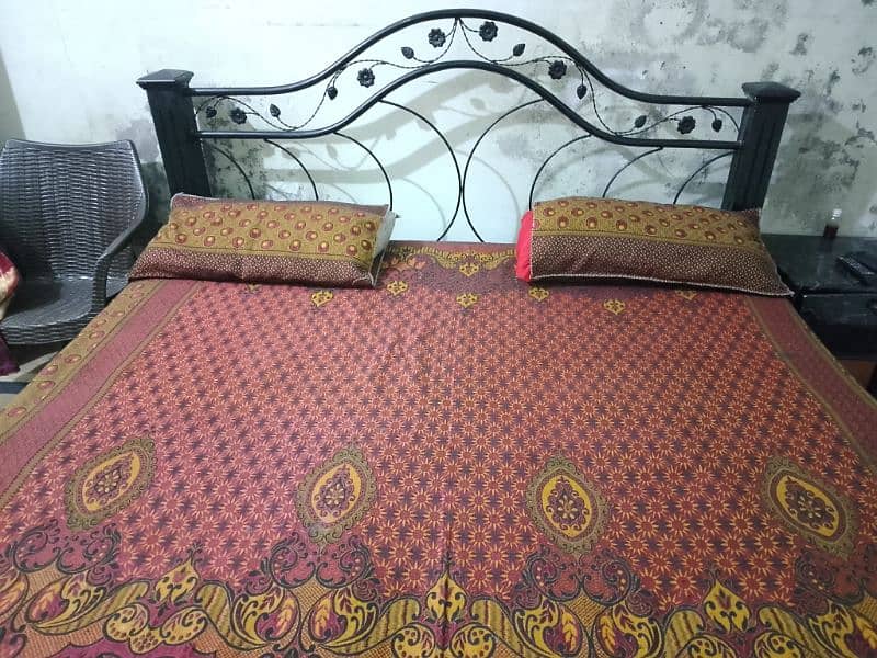 king size iron bed with mattress 1