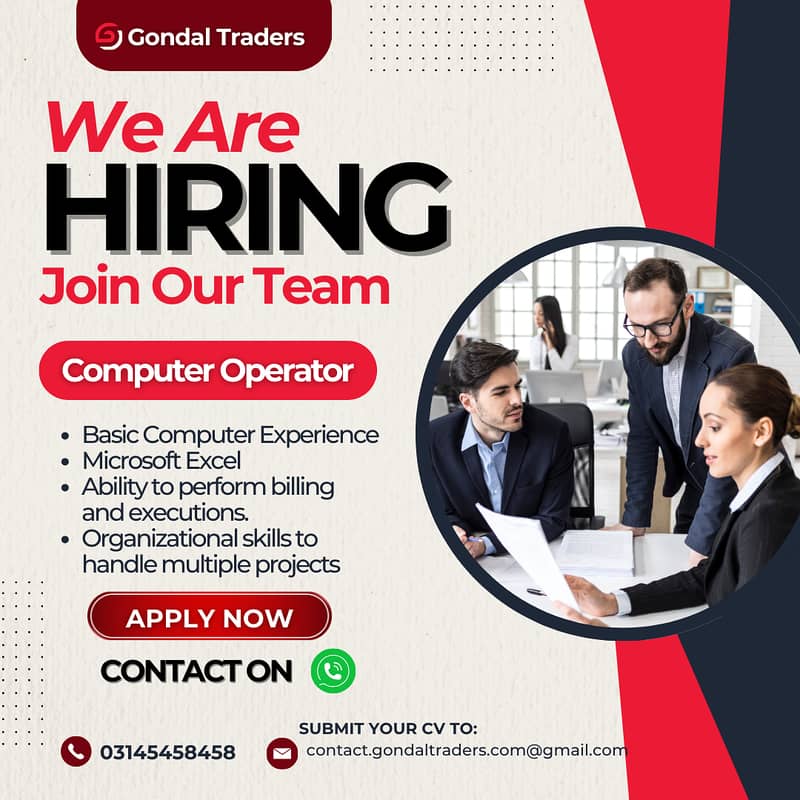 Urgent Hiring: KPO/Computer Operator for Gondal Traders – Jhelum 0