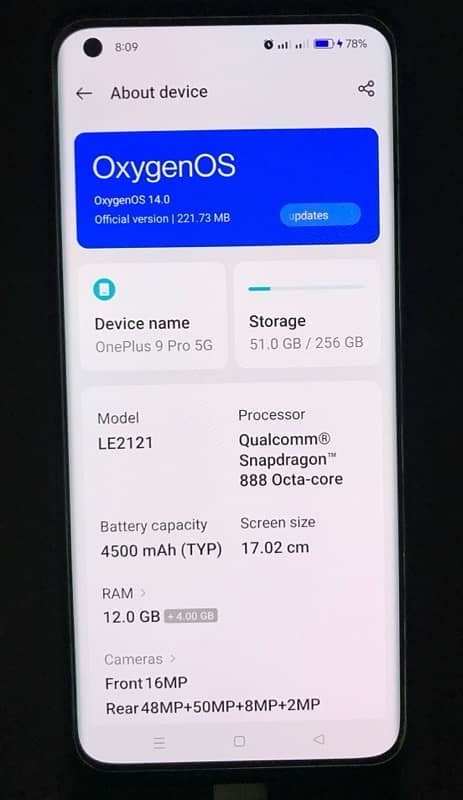 OnePlus 9pro 5g 12GB / 256GB DUAL PTA APPROVED UNIVERSAL MODEL 10