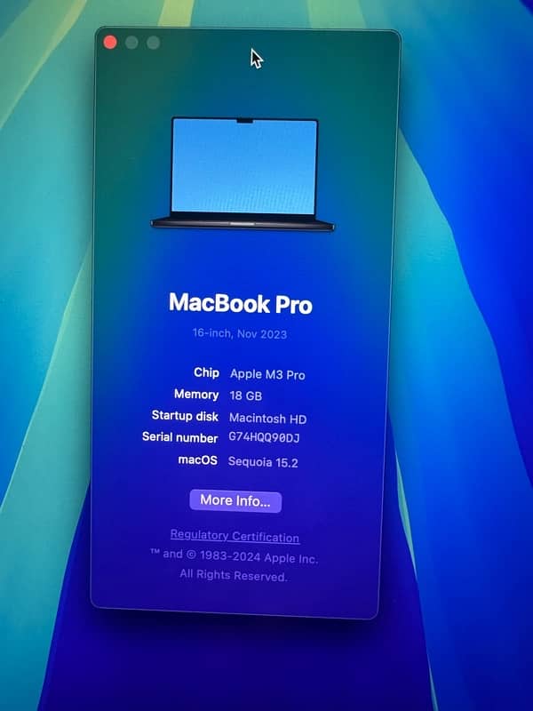 Macbook Pro M3 Pro 16 inch Black 18/512 3