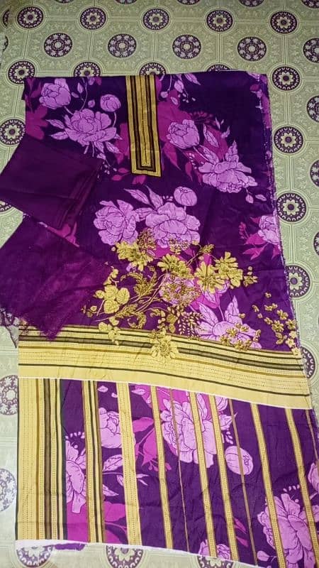 silk 3 PC net Duppata unstiched 1