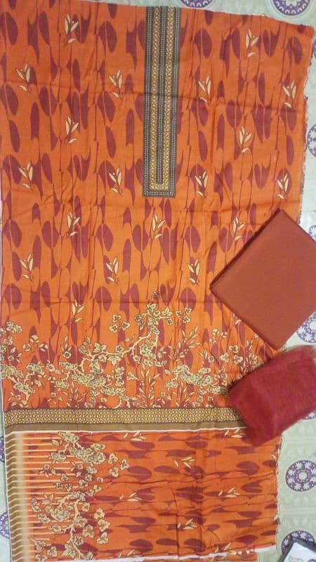 silk 3 PC net Duppata unstiched 4