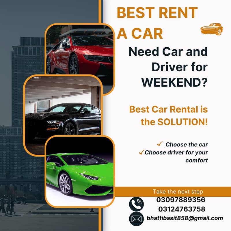 RENT A CAR | CAR RENTAL SERVICE | Karachi To all Pakistan Service 24/ 1