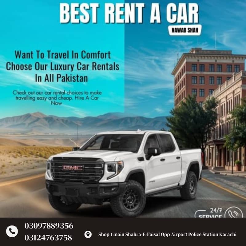 RENT A CAR | CAR RENTAL SERVICE | Karachi To all Pakistan Service 24/ 7