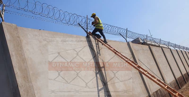 Chain Link Fence, Barbed Wire, Razor Wire, Hesco Bags, Birds Spikes. 12