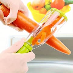 1pc Multifunctional Storage Peeler with Container - Plastic Vegetable