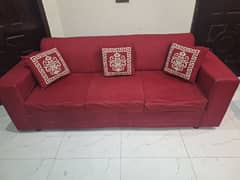 Sofa Set 3 2 1 with beautiful Maroon Fabric Poshish