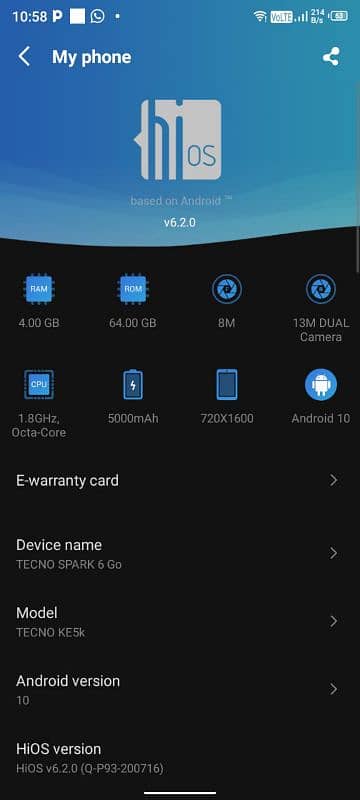 Tecno spark 6 go 5