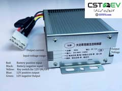 DC-DC converter 48-100V to 12V 30A with key switch wire DC to DC DC