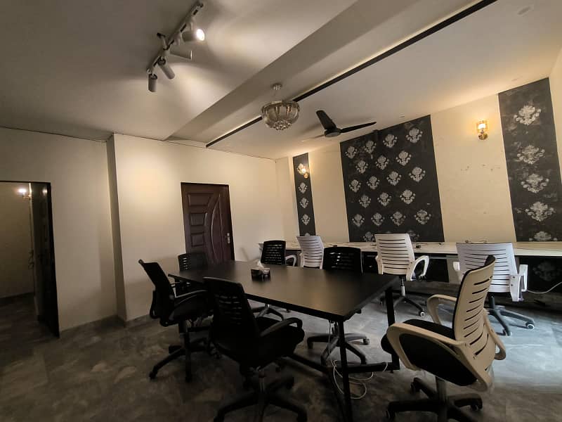 Fully Furnished Commercial 5 Marla 1st Floor for Rent Opposite Shaukat Khanum | Executive Cabin, Parking, and More! 0