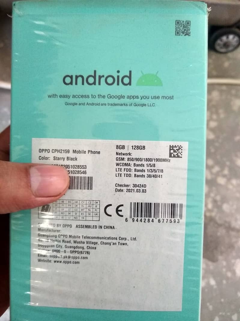 oppo reno5 with origel box ( read add ) exchange possible 2