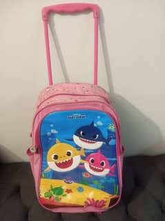 kids school trolley bag pink colour hello kitty good condition