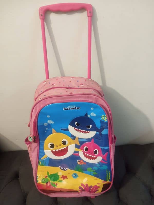 kids school trolley bag pink colour hello kitty good condition 0