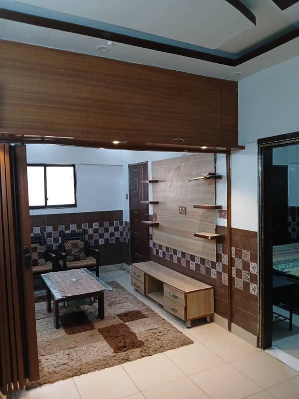 Furnished Flat available. Johar Mor karachi. 1