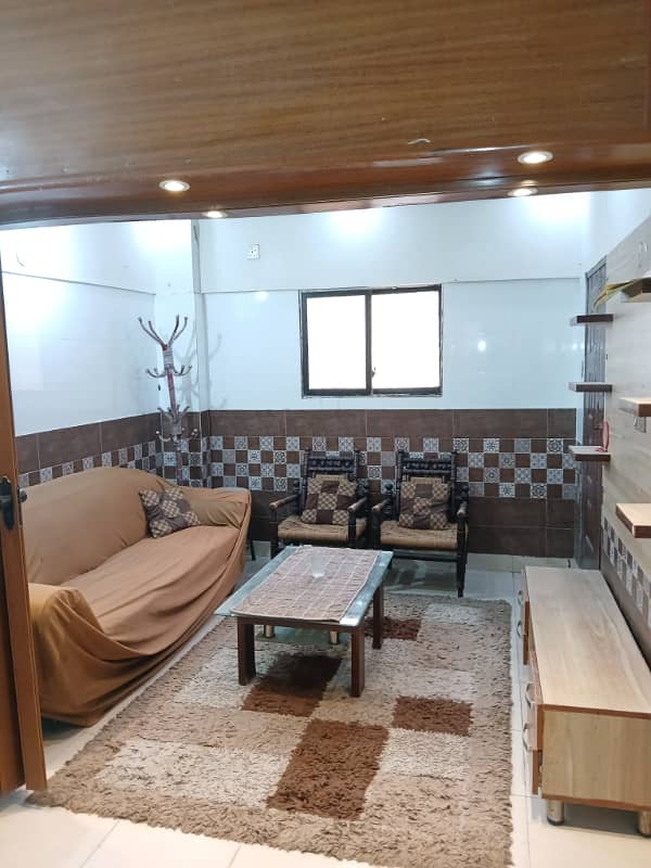 Furnished Flat available. Johar Mor karachi. 2