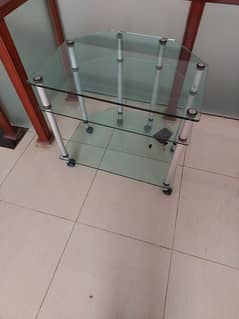 glass tv trolley 3 shelves