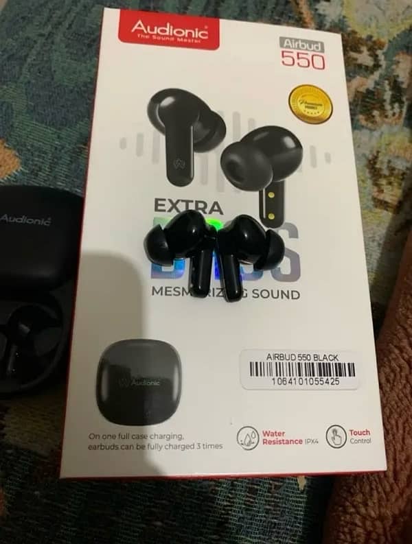 Airbud 550 Slide Earbuds with box and warranty card 1