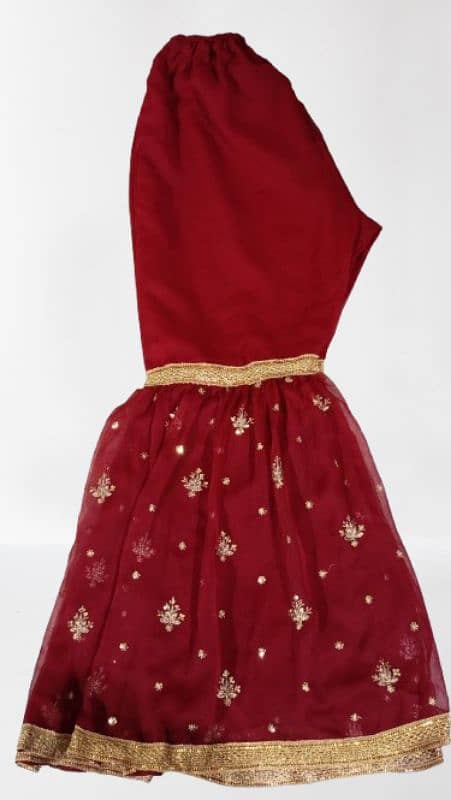 Brand New Maroon Gharara 3-Piece Set (Medium Size) 0