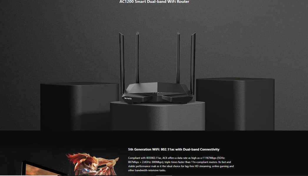 AC6 V5.0 AC1200 Smart Dual-band WiFi Router 0