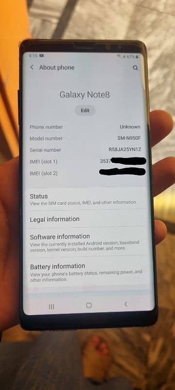 Samsung Note 8 Original PTA Approved With Box 0