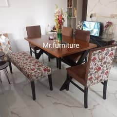 dining table set/wooden chairs/solid wood table/6 seater dining set