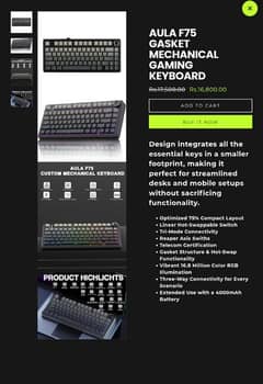 Aula F75 Gasket Mechanical Wireless Keyboard