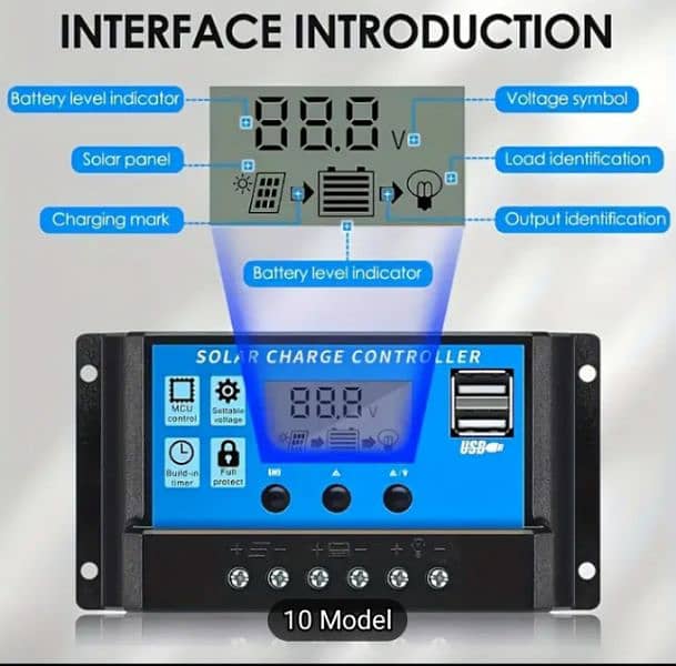 100amp Solar charge controller, 12v-24v. Max input PV 1300w/2600w 2