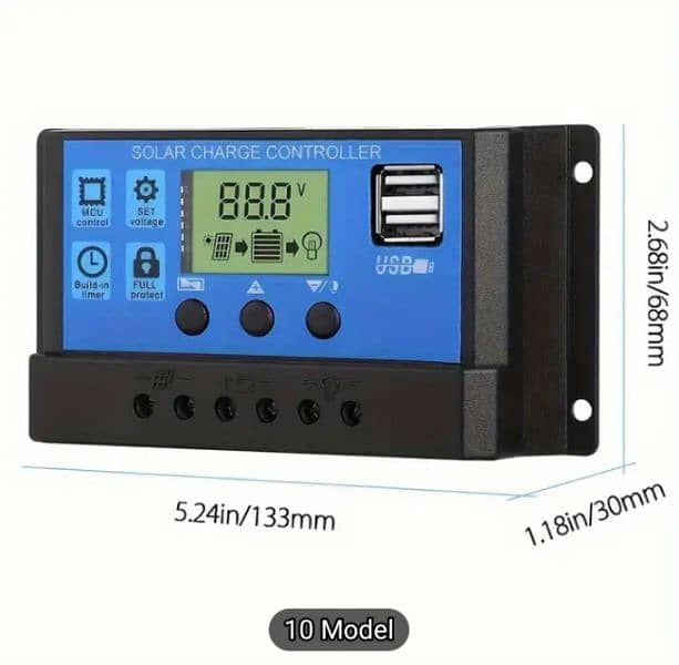 100amp Solar charge controller, 12v-24v. Max input PV 1300w/2600w 8