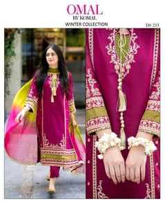 dhanak embroidered women's unstitched suit