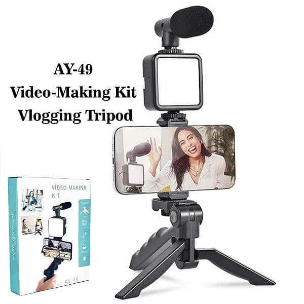 Detail:  AY-49 VIDEO MAKING VLOGGING KIT WITH MICROPHONE  Ay-49 0