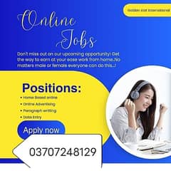 online jobs/full time/part time/simple typing jobs for boys and girls