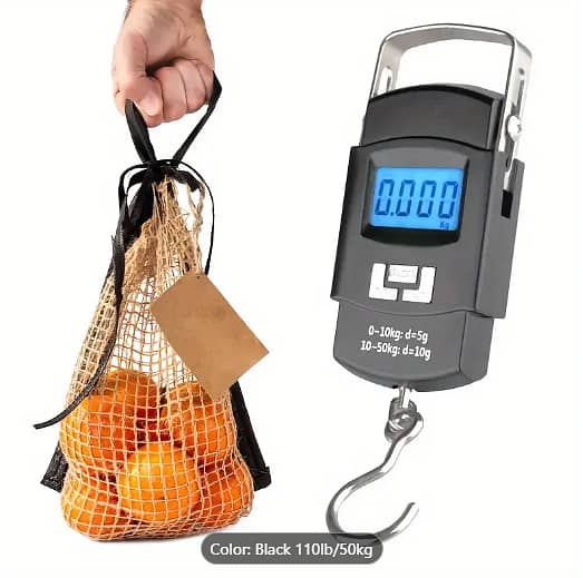 1pc Digital Fish Scale, Hanging Scale, 110lb/50kg Luggage Scale. 4