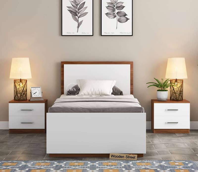 Bed Set - Bedroom Set -Single Bed - Wooden Bed - Bed with Side Table 0