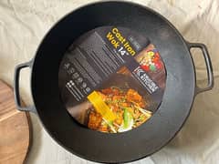 selling new cast iron wok 14 inch