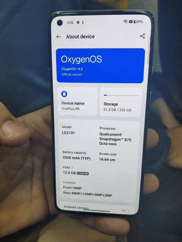 OnePlus 9r 12GB 256GB back break 1