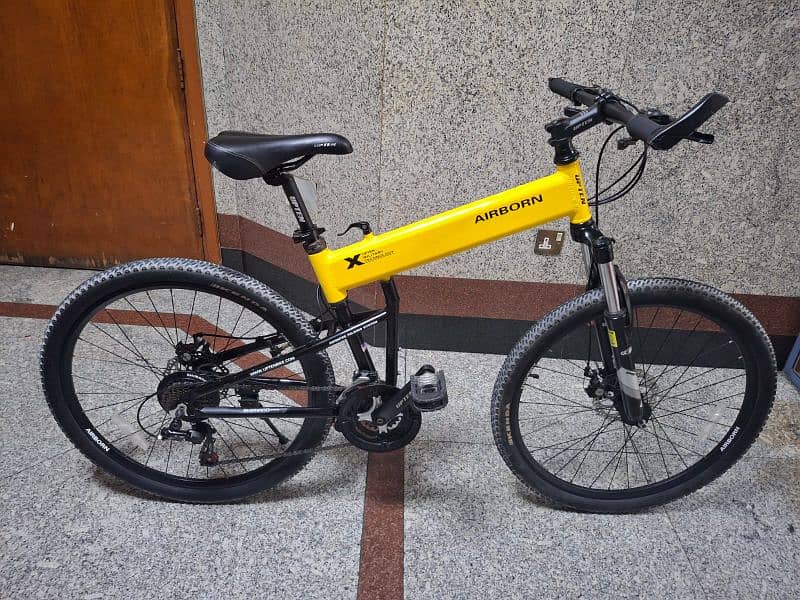 UPTEN aluminum Folding Mountain Bike,26Inch yellow 1