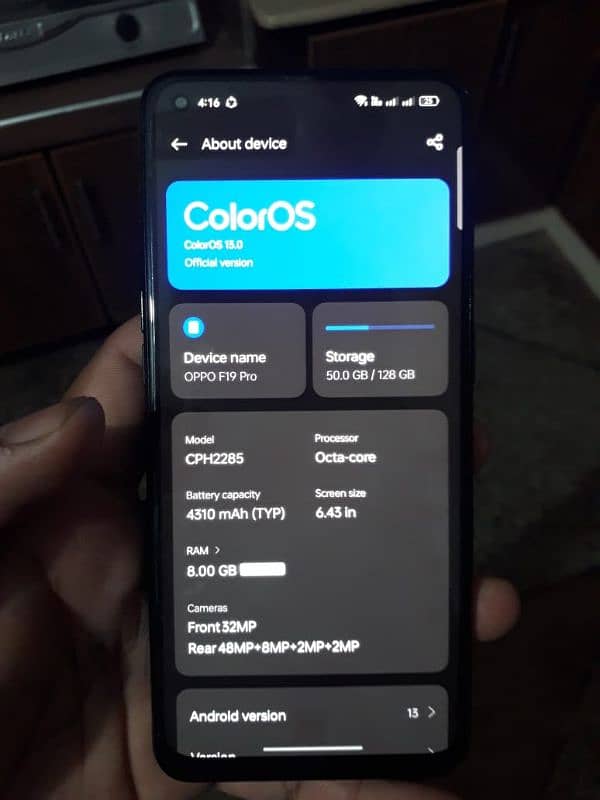 oppo f19 pro 8 ram 128 gb 7