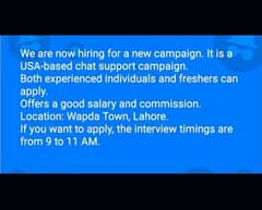 Casino chat Support Executive (USA-Based Campaign)