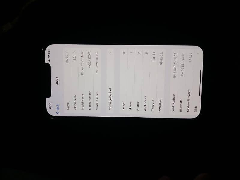 iphone 12 pro max 128GB 85% 4 month sim time available 1