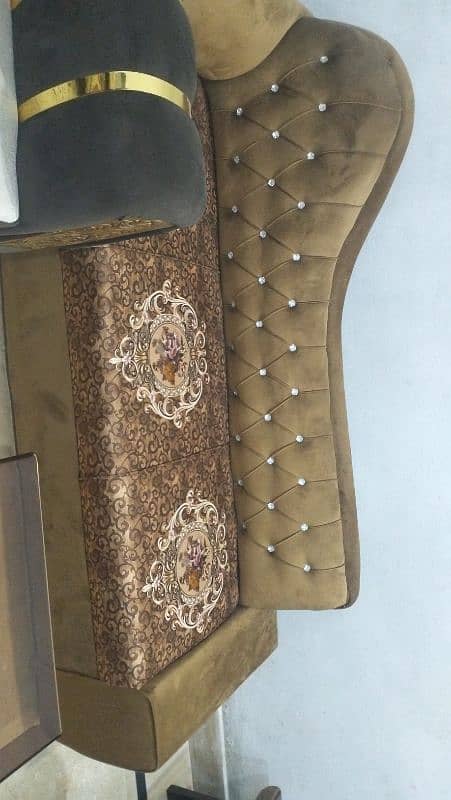 5 seater velvet sofa in dark brown 3