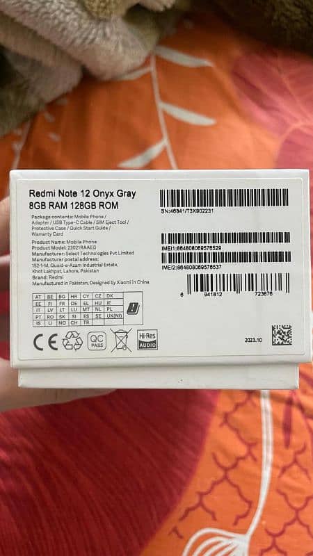 Redmi Note 12 Full new With Box and pin  with charger 1